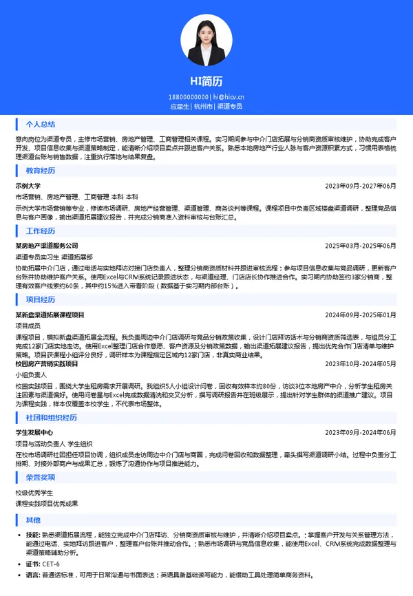 融资担保集团渠道专员投递简历模板