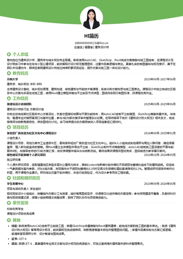 工控集团权属建筑轻纺设计院有限公司建筑设计师投递简历模板