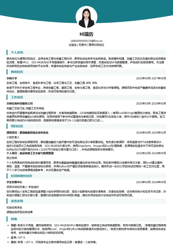 国家开发投资公司通用校招岗位投递简历模板