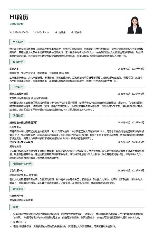 陕西文化产业投资控股（集团）有限公司文旅项目运营投递简历模板