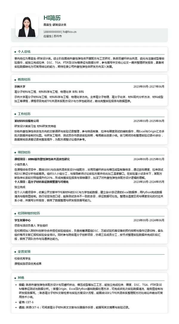 中信科信青苗生-研发设计类投递简历模板